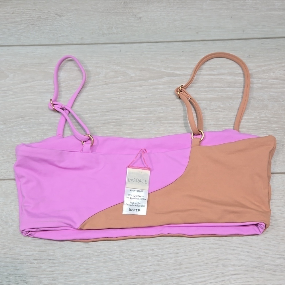 NEW L Space Women Colorblock Swim Bra sz XS - Picture 5 of 5